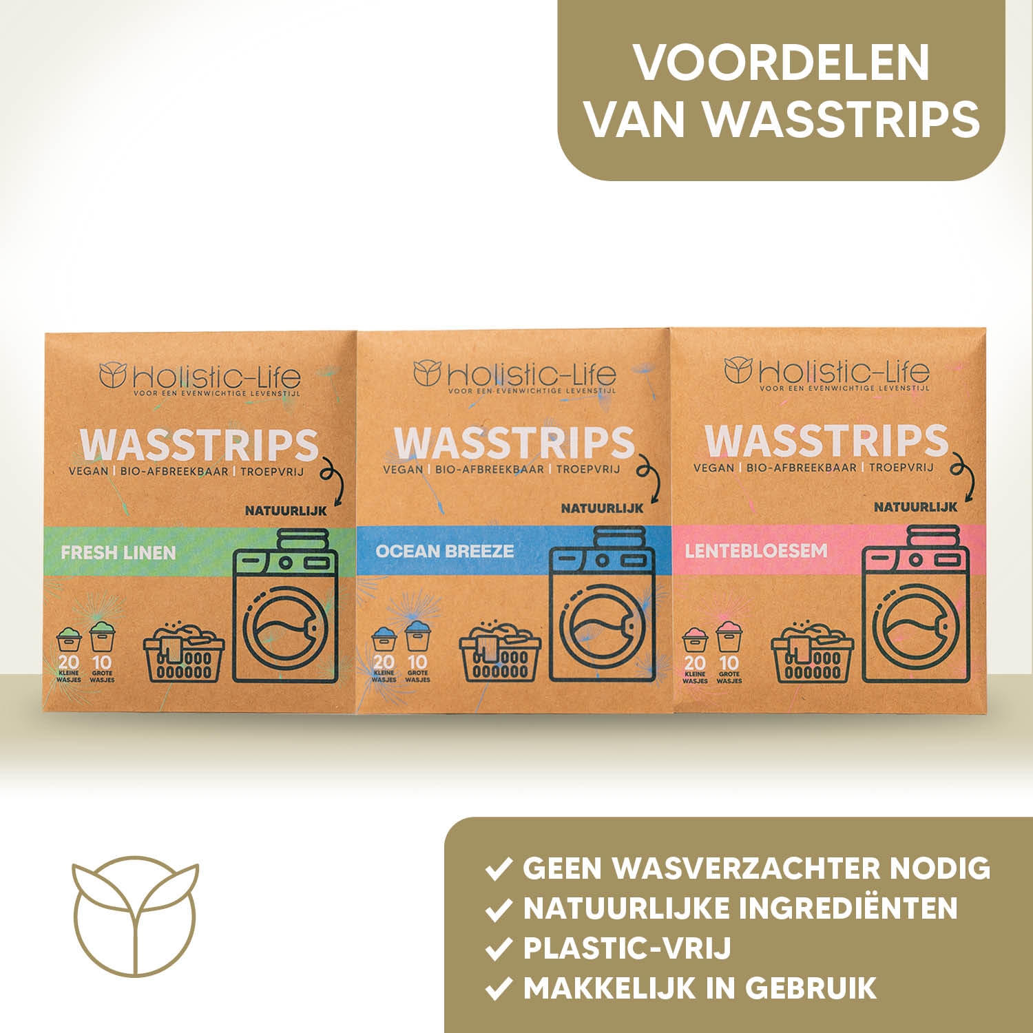 Wasstrips & Toiletreiniger Strips Proefpakket – 3×20 Wasbeurten + 50 WC Reiniger Vellen