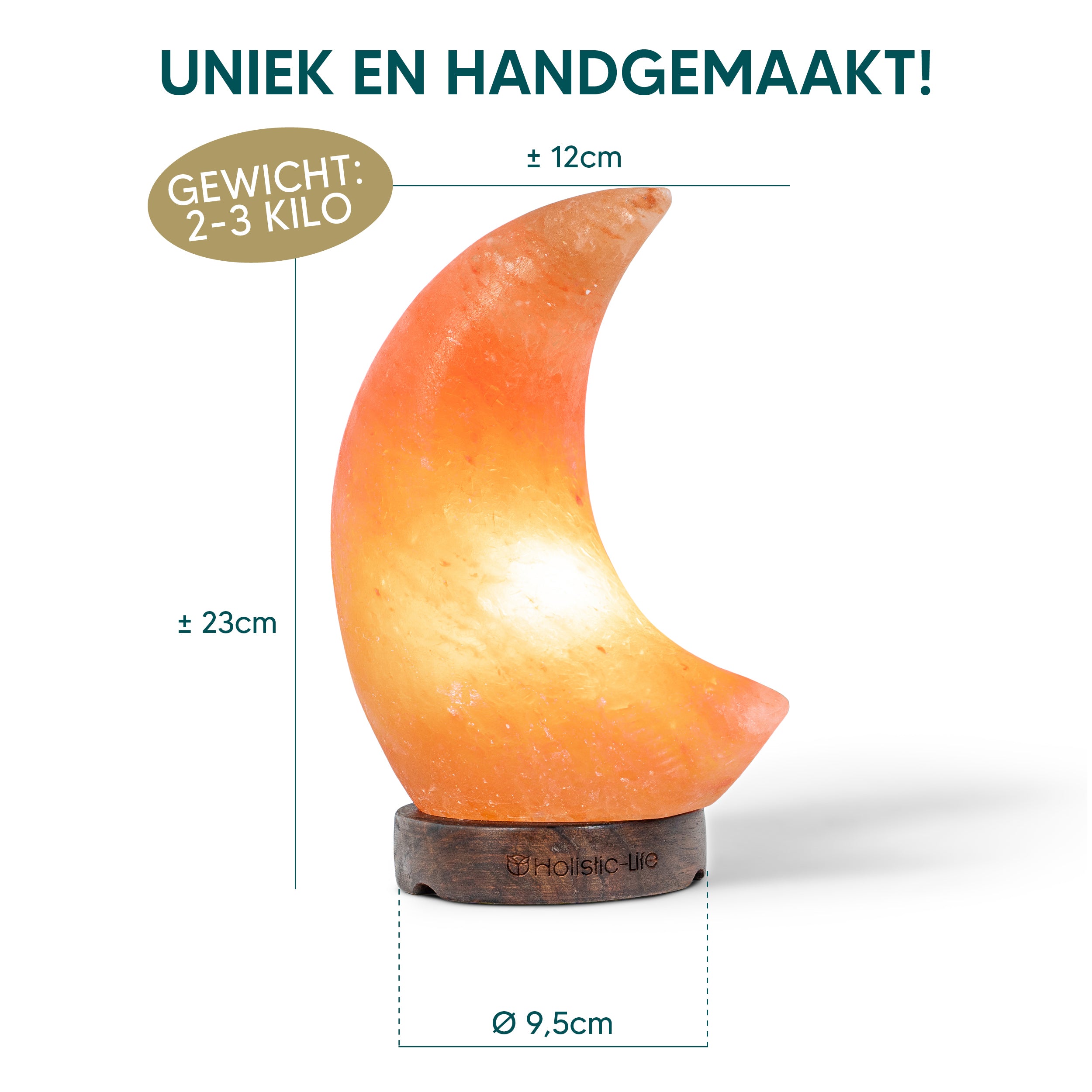 Dimbare Himalaya halve maan Zoutlamp 2-3kg