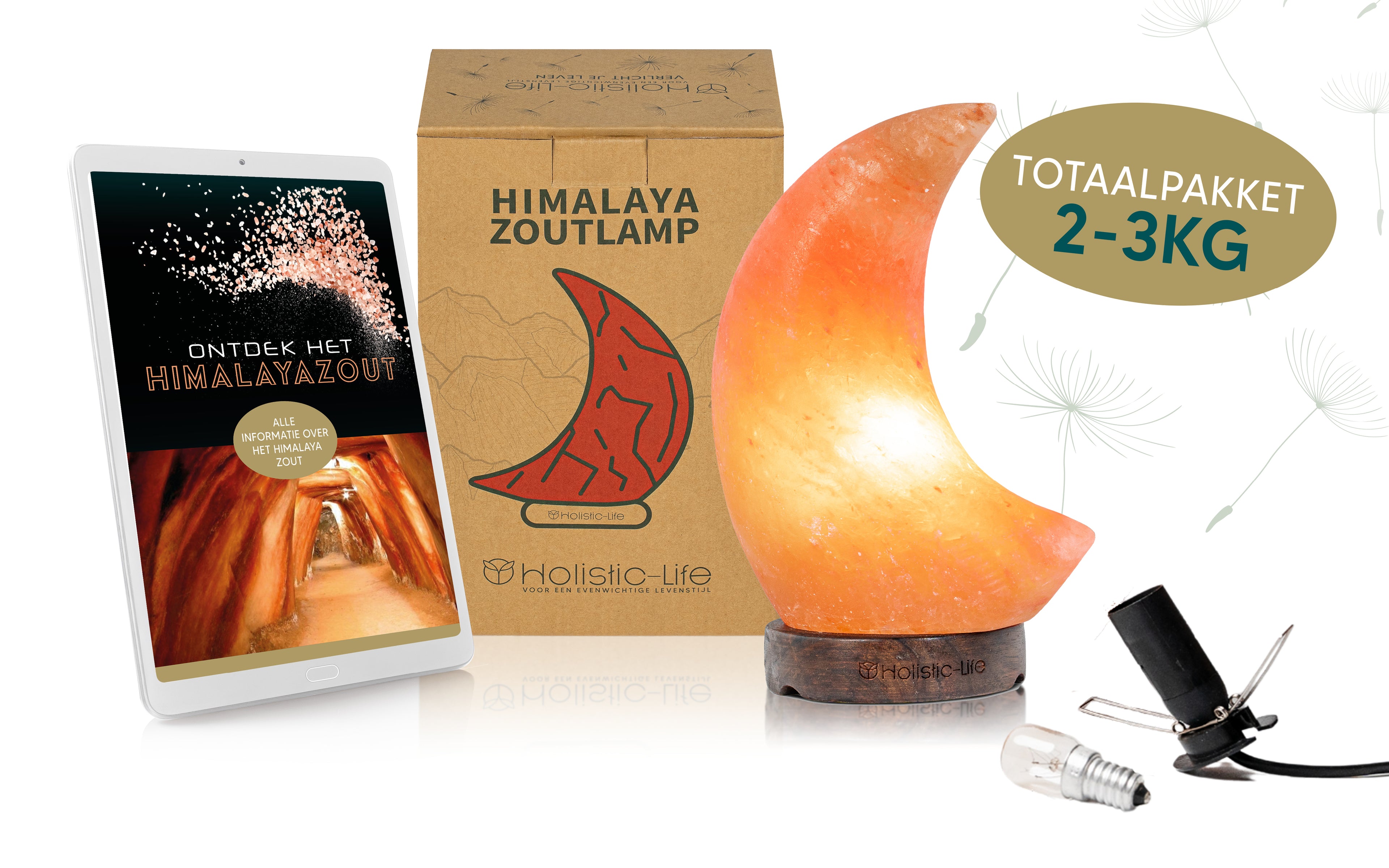 Dimbare Himalaya halve maan Zoutlamp 2-3kg