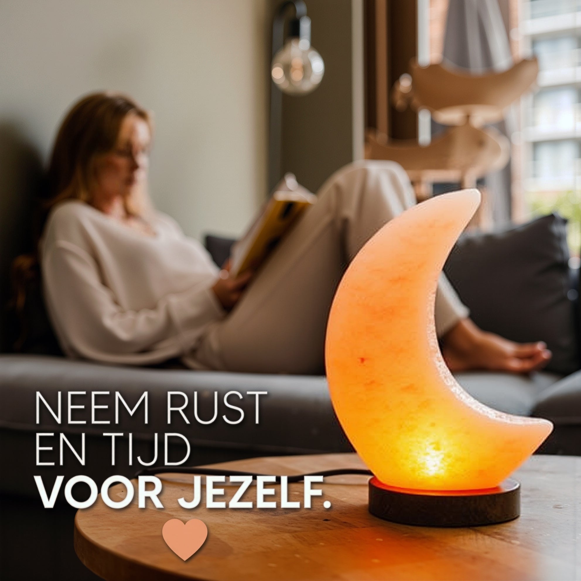 Dimbare Himalaya halve maan Zoutlamp 2-3kg