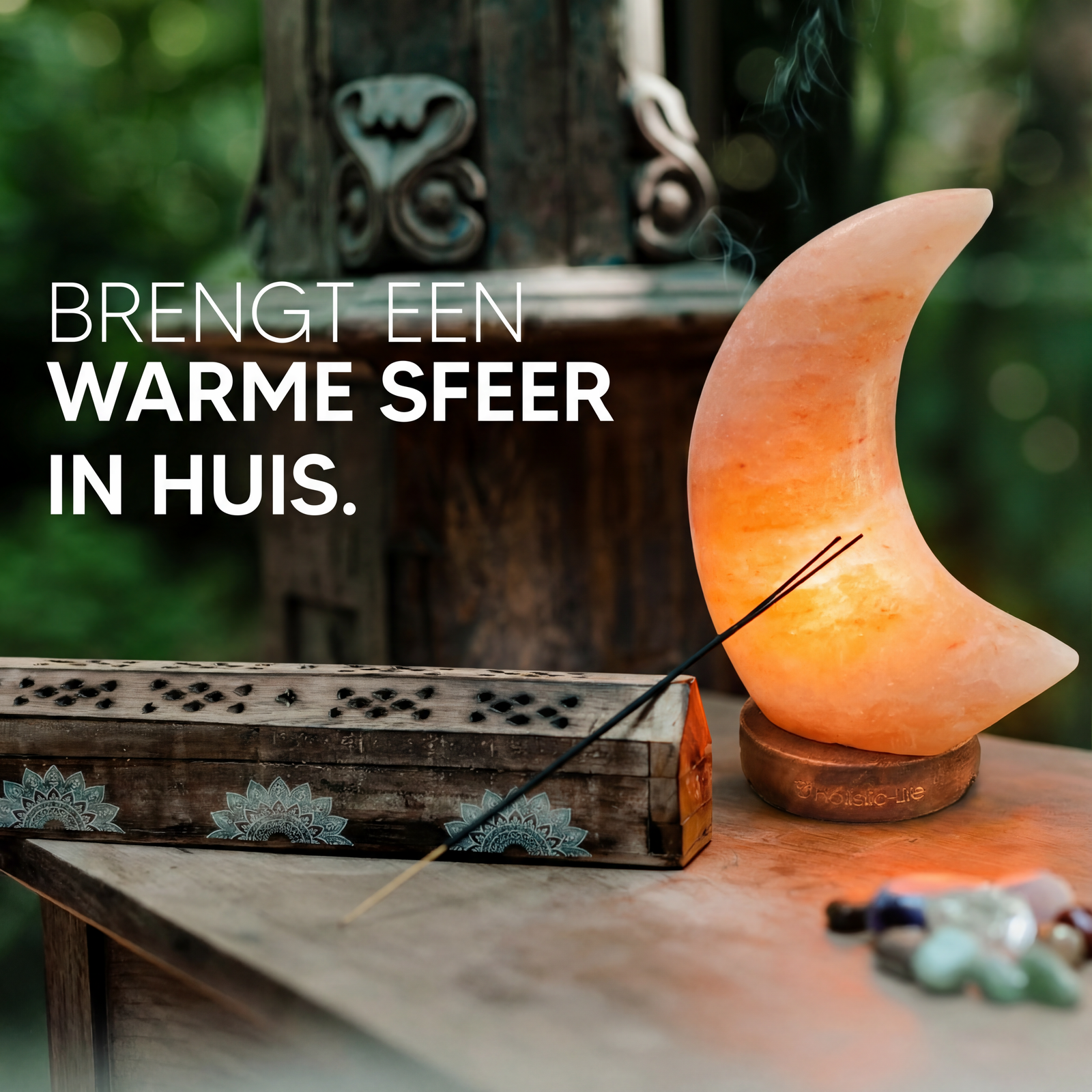 Dimbare Himalaya halve maan Zoutlamp 2-3kg