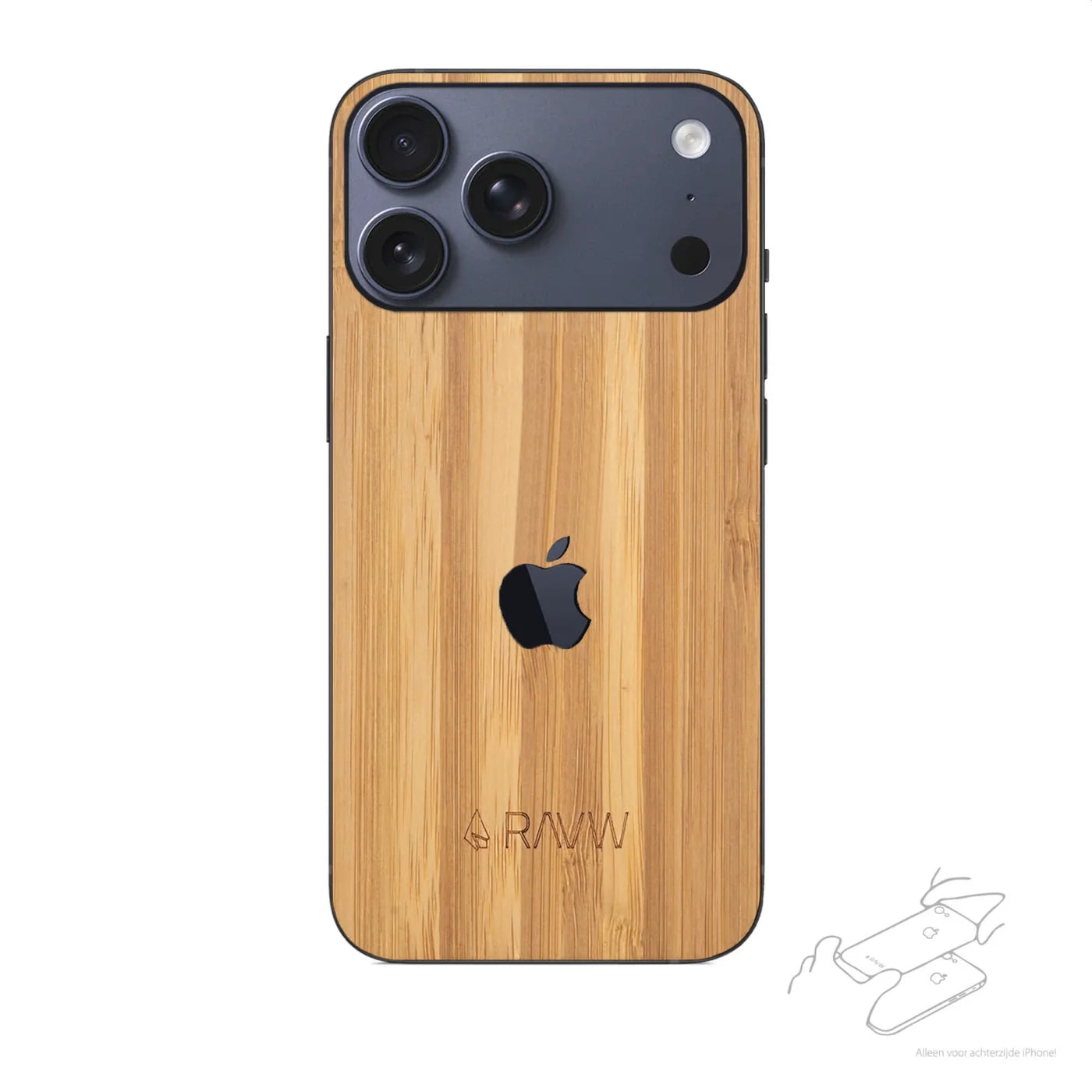 RAUW Houten iPhone Skin Handgemaakt