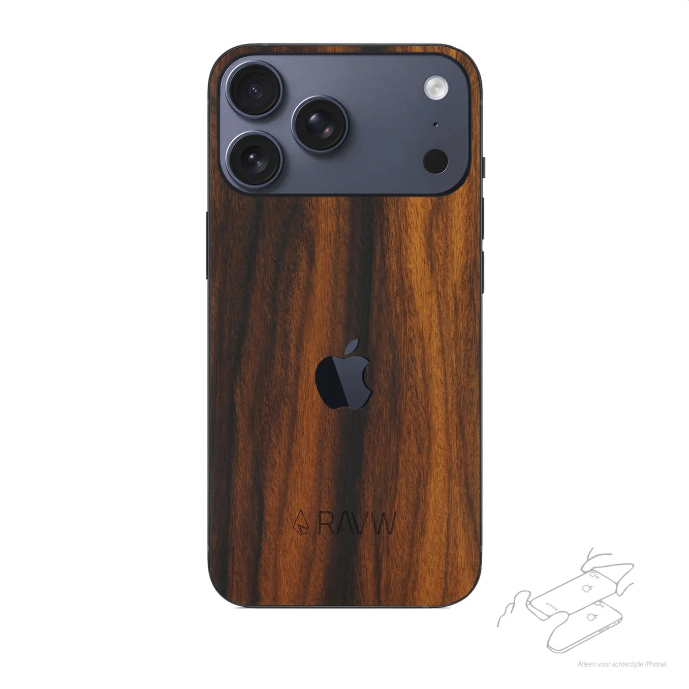 RAUW Houten iPhone Skin Handgemaakt