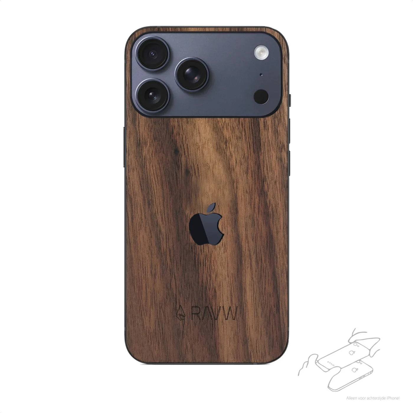 RAUW Houten iPhone Skin Handgemaakt
