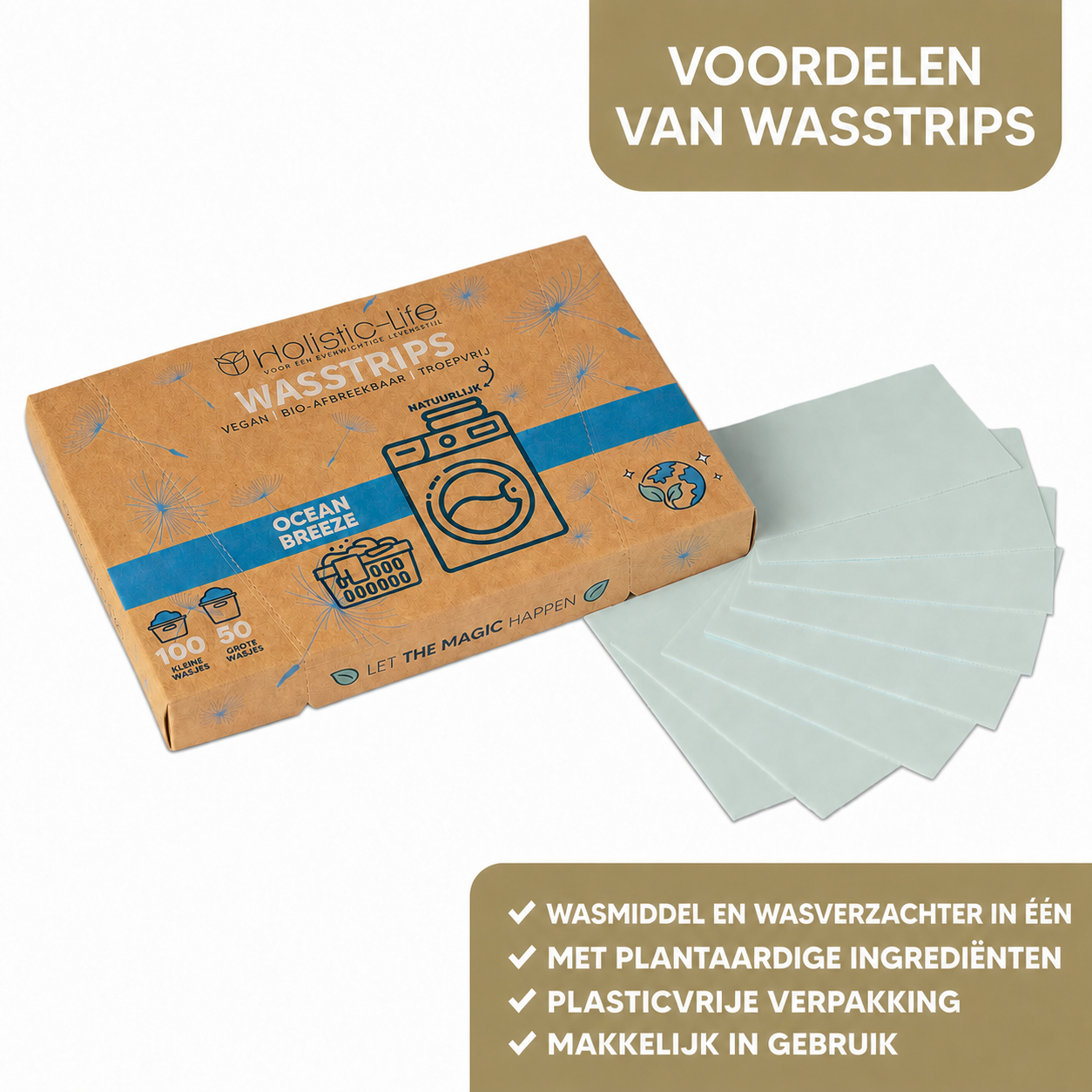 Milieuvriendelijke Wasstrips Ocean Breeze - 100 wasbeurten