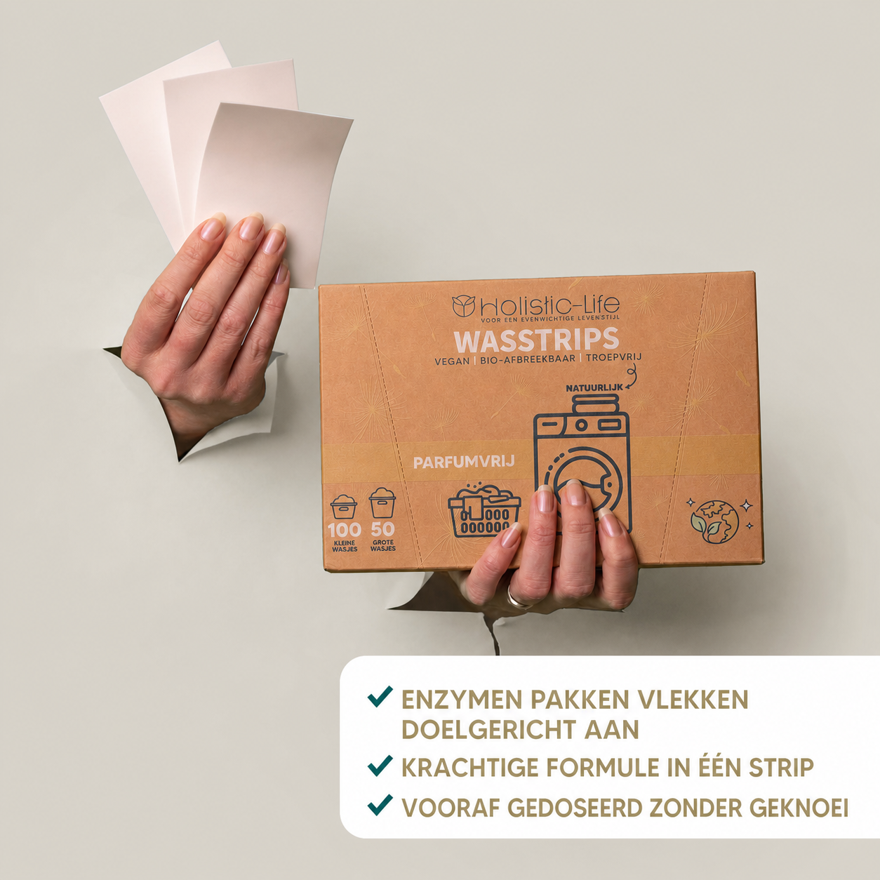 Milieuvriendelijke Wasstrips Parfumvrij - 100 wasbeurten