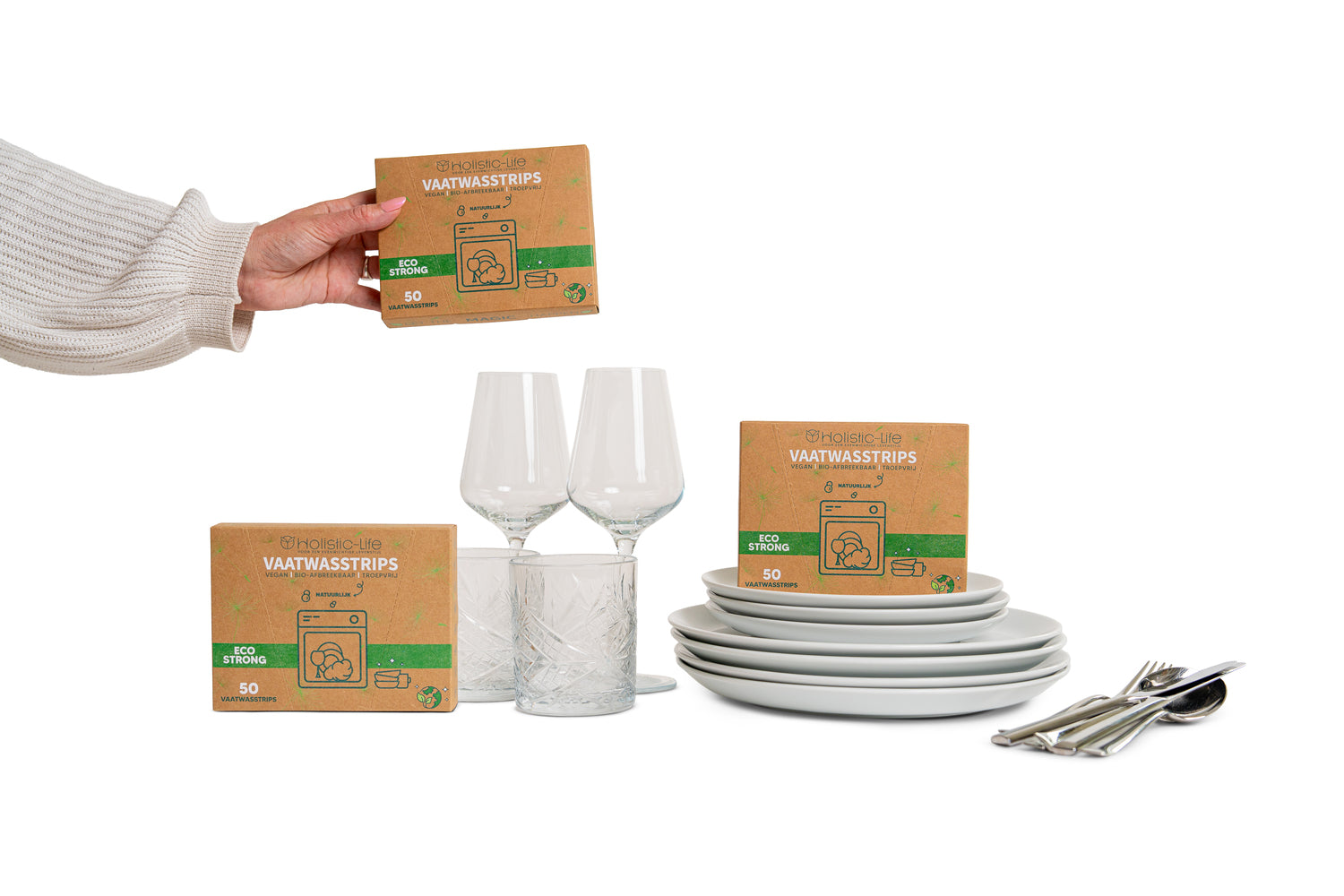 Milieuvriendelijke vaatwasstrips citroen geur, duurzame keuze voor een frisse en schone vaat zonder plastic.