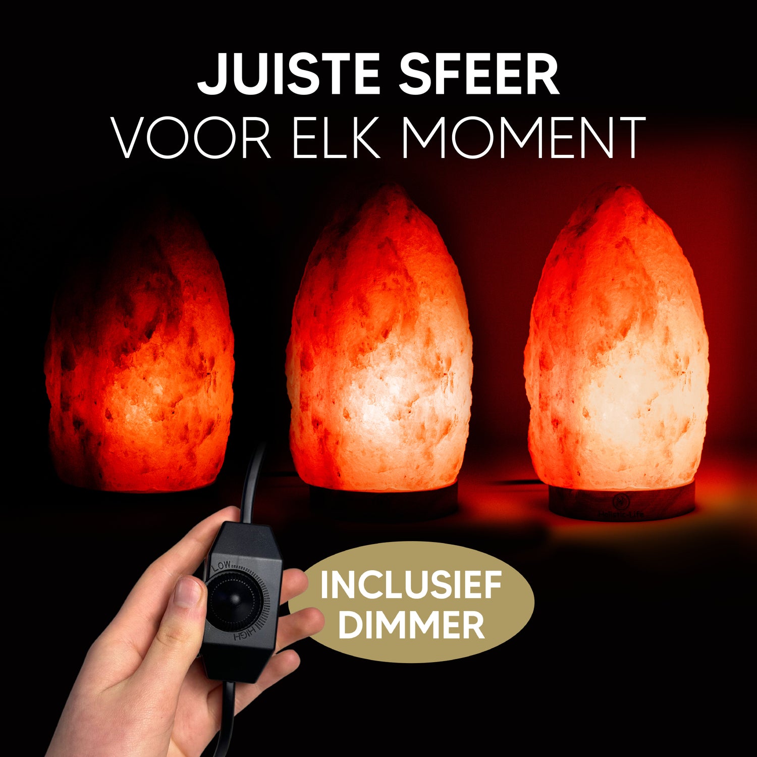 Himalaya zoutlamp inclusief dimmer.
