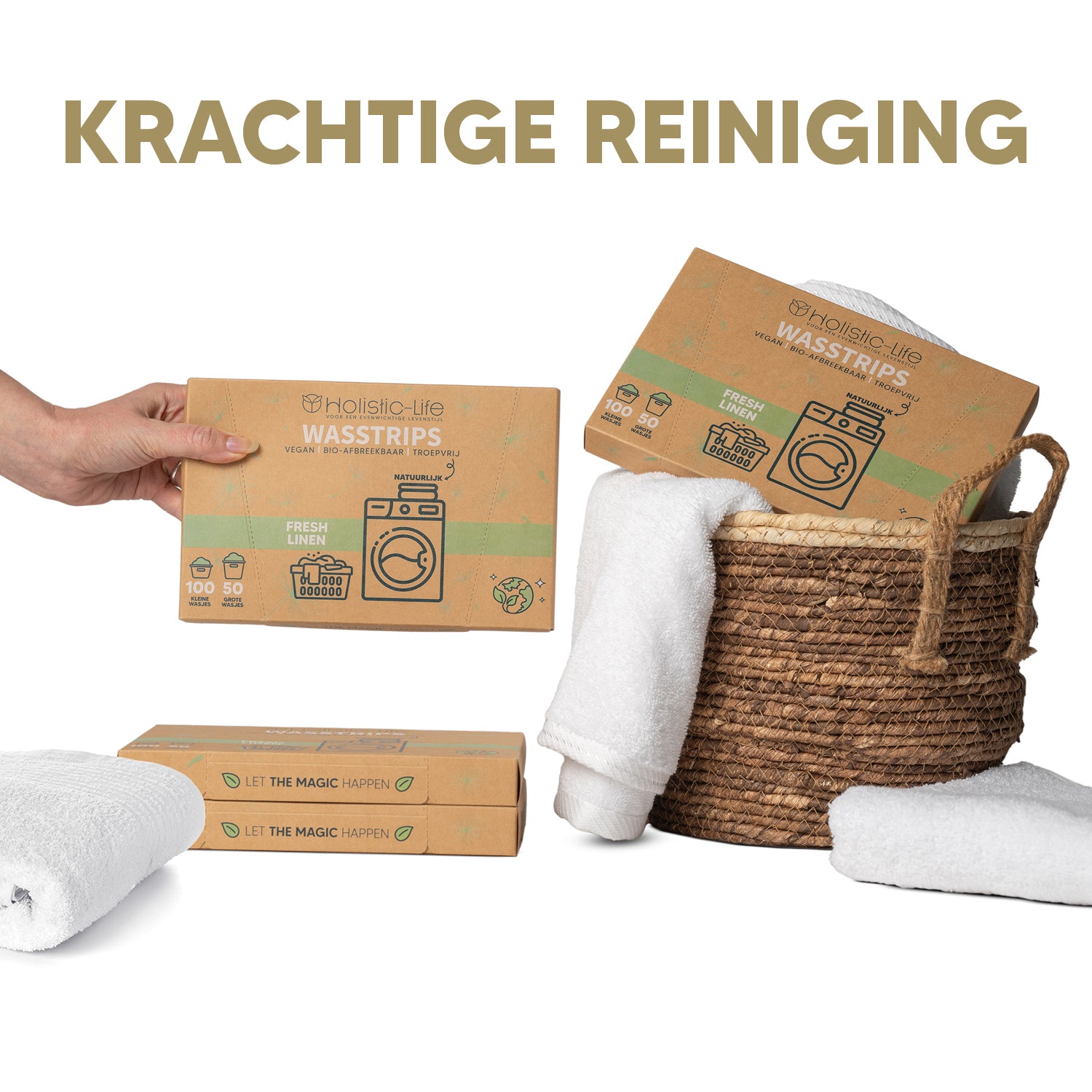 Milieuvriendelijke Wasstrips Fresh Linen - 100 wasbeurten