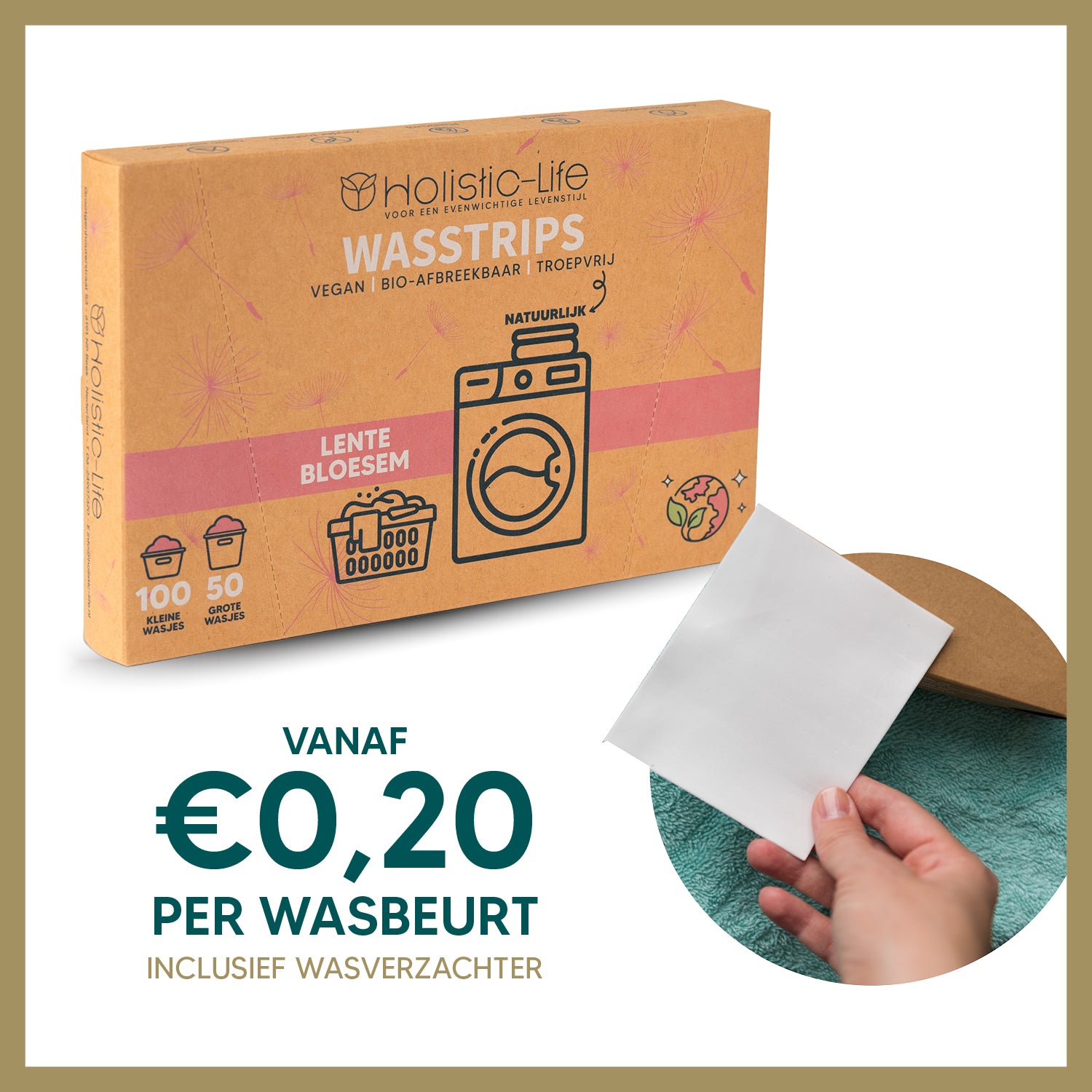 Milieuvriendelijke Wasstrips Lentebloesem - 100 wasbeurten