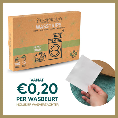 Milieuvriendelijke Wasstrips Fresh Linen - 100 wasbeurten