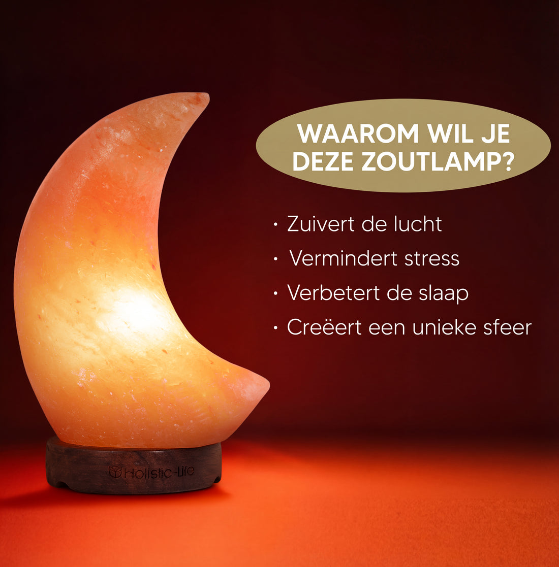 Dimbare Himalaya halve maan Zoutlamp 2-3kg