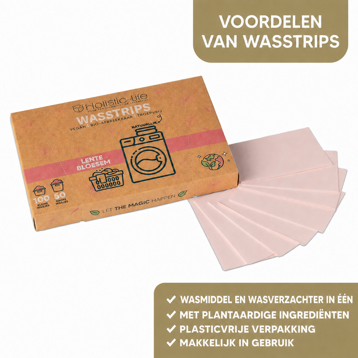 Milieuvriendelijke Wasstrips Lentebloesem - 100 wasbeurten
