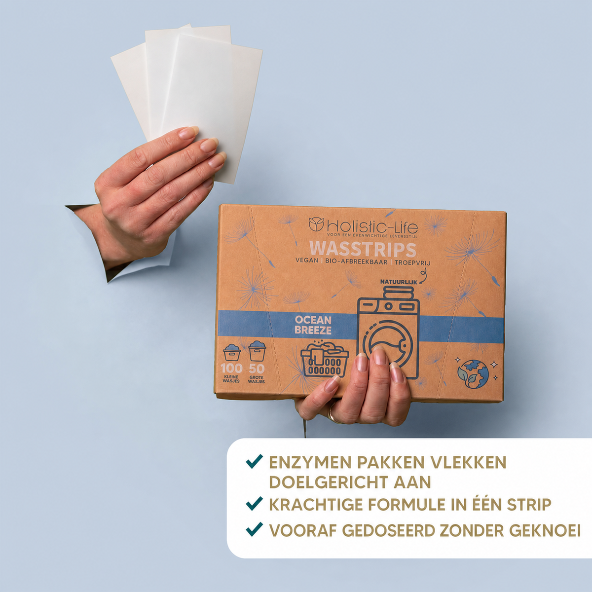Milieuvriendelijke Wasstrips Ocean Breeze - 100 wasbeurten