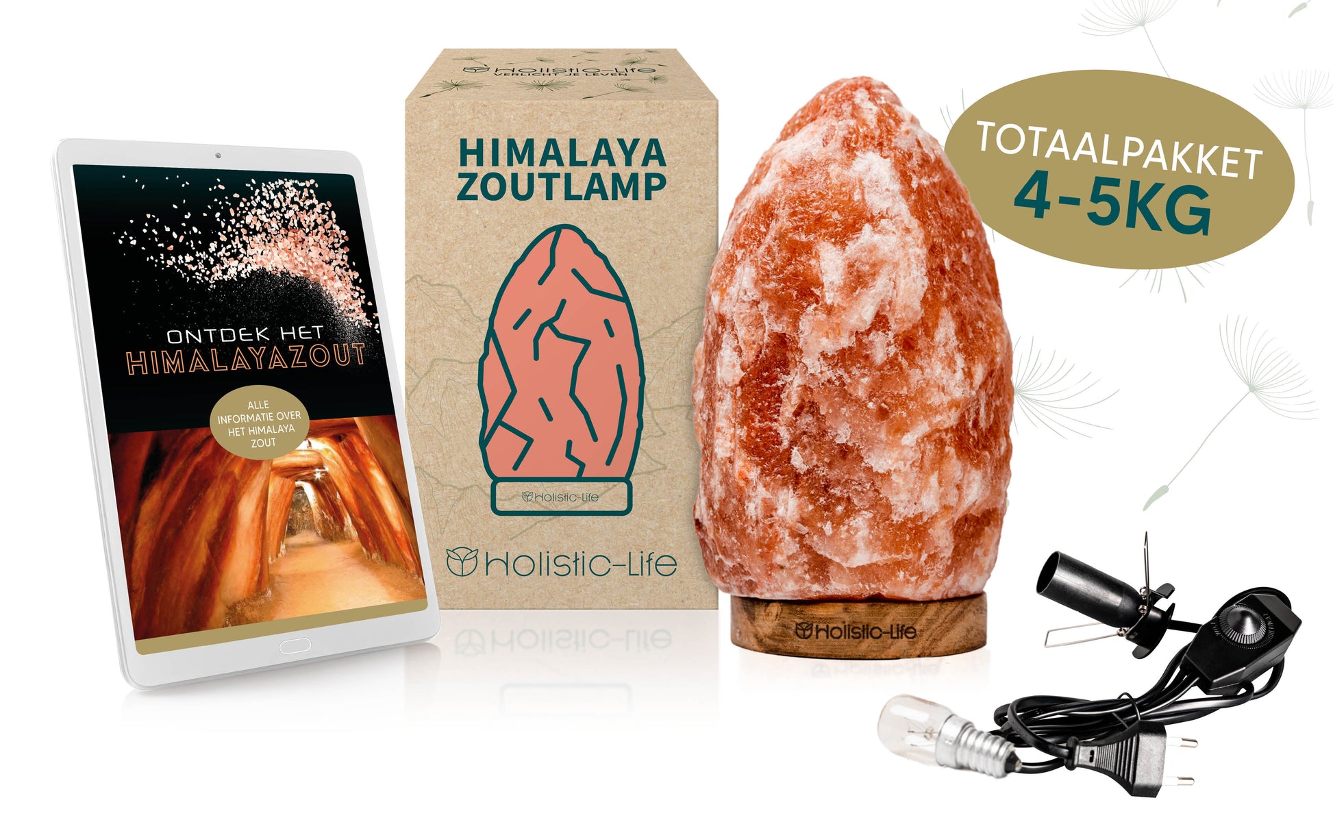 Himalaya zoutlamp zuivert de lucht en geeft een frisse geur.