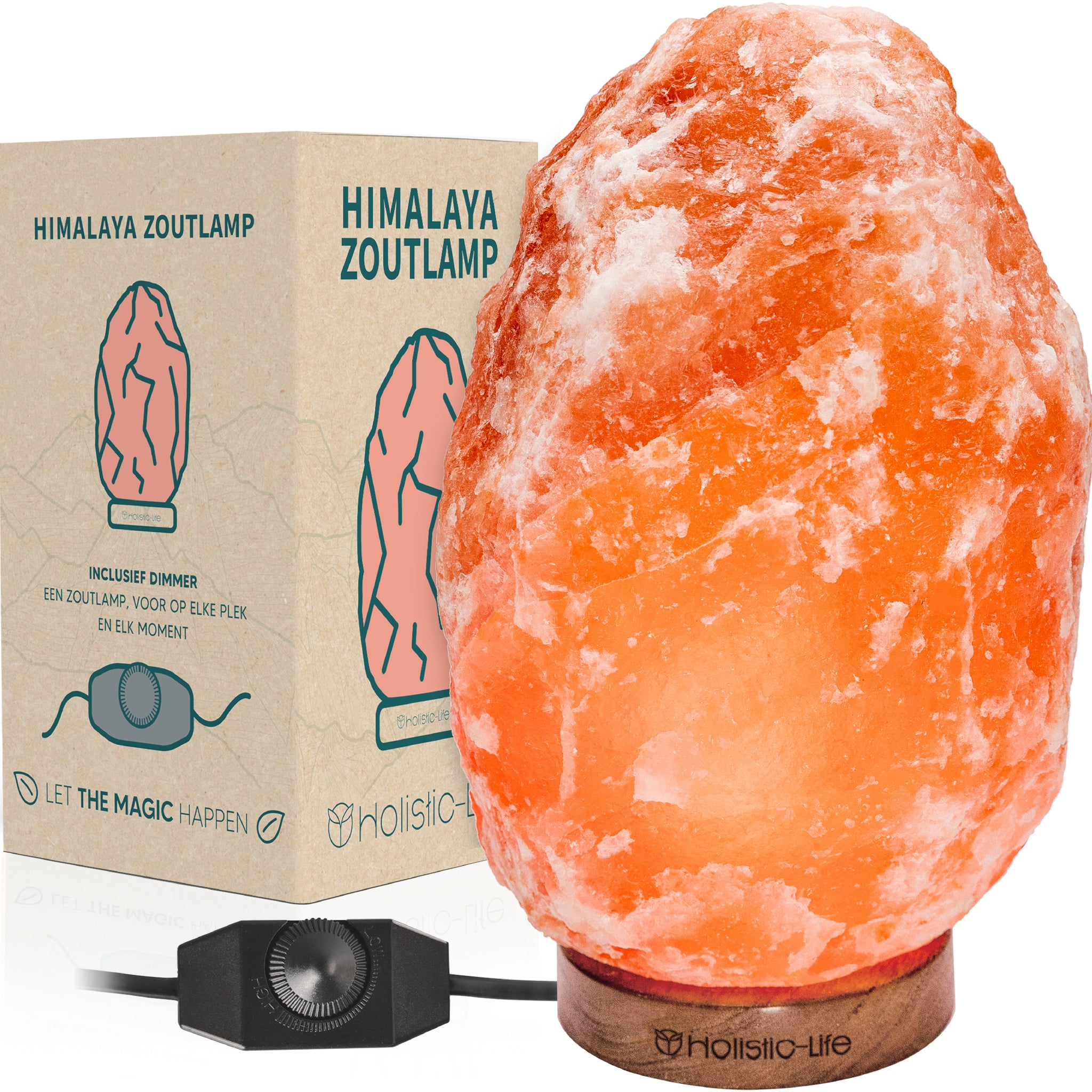 Himalaya zoutlamp voor een warme en natuurlijke sfeer in huis.