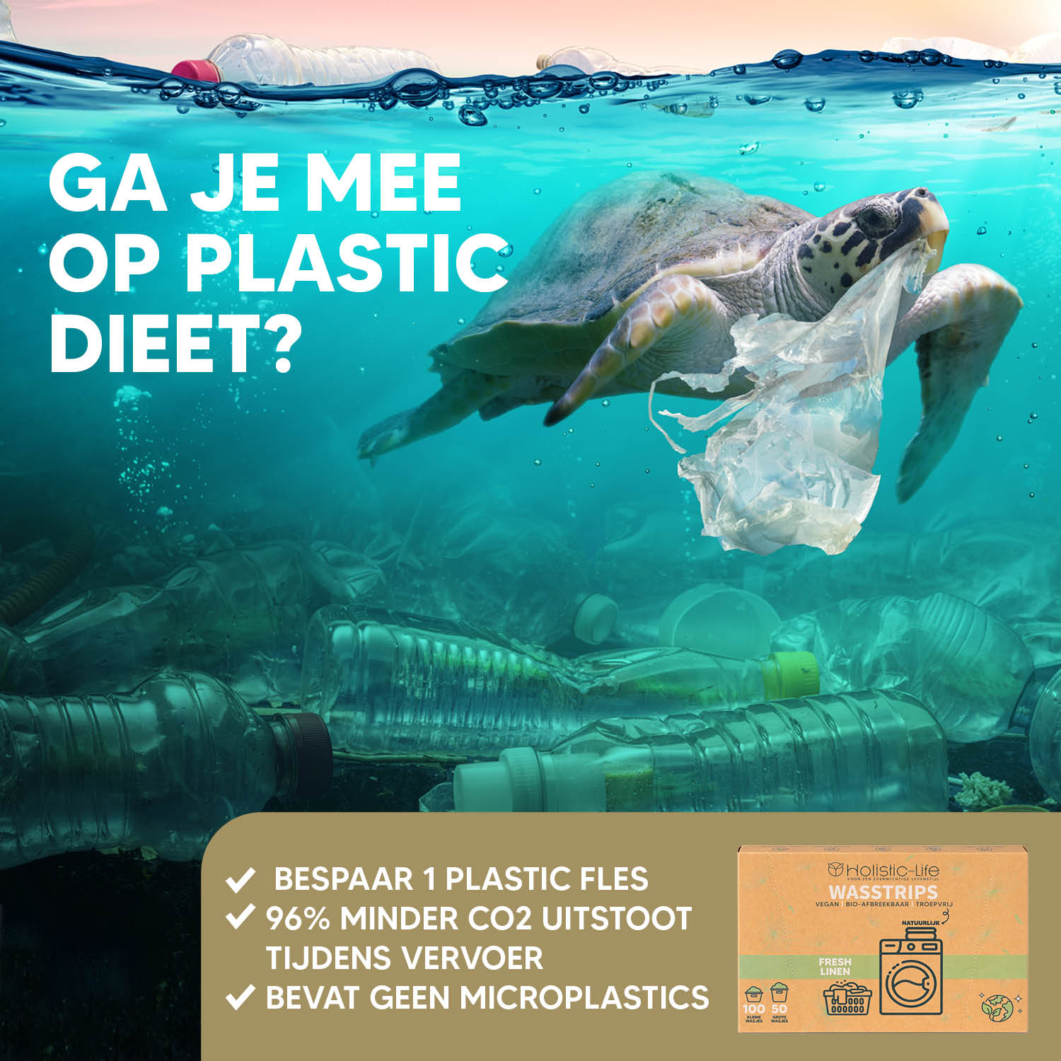 Wasstrips met natuurlijke kracht voor het wassen, wasmiddel en wasdoekjes.