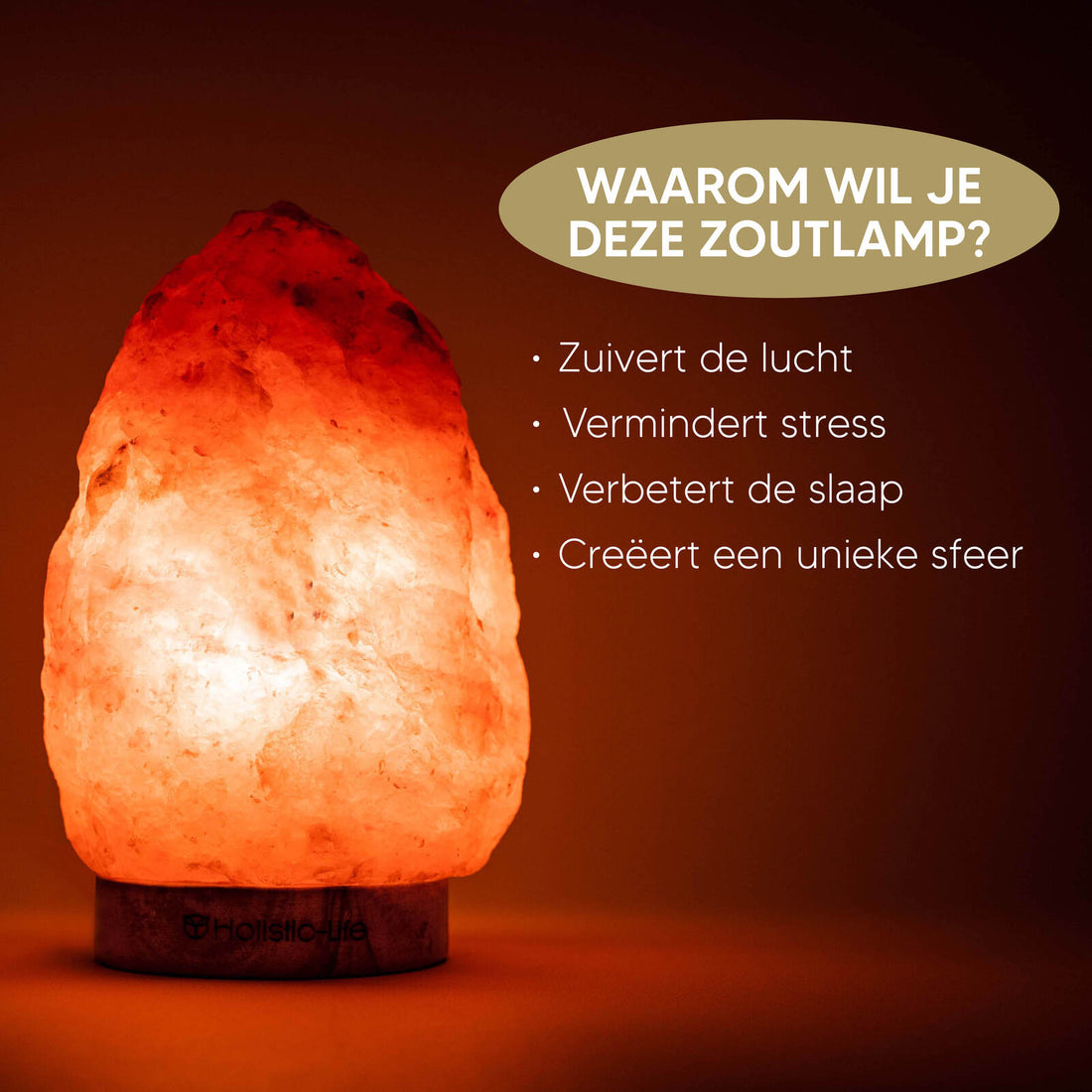 Luchtzuiverende Himalaya zoutlamp van natuurlijk kristalzout.